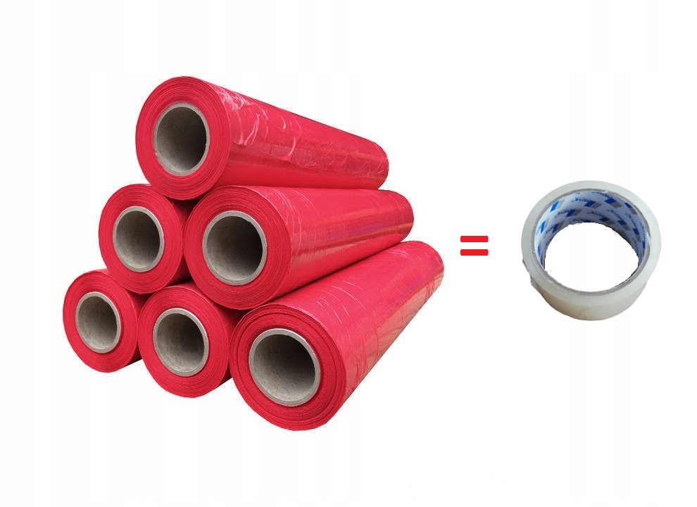 FOLIA STRETCH XXL Realne 3KG STRECZ CZERWONY ROLKA Marka inny