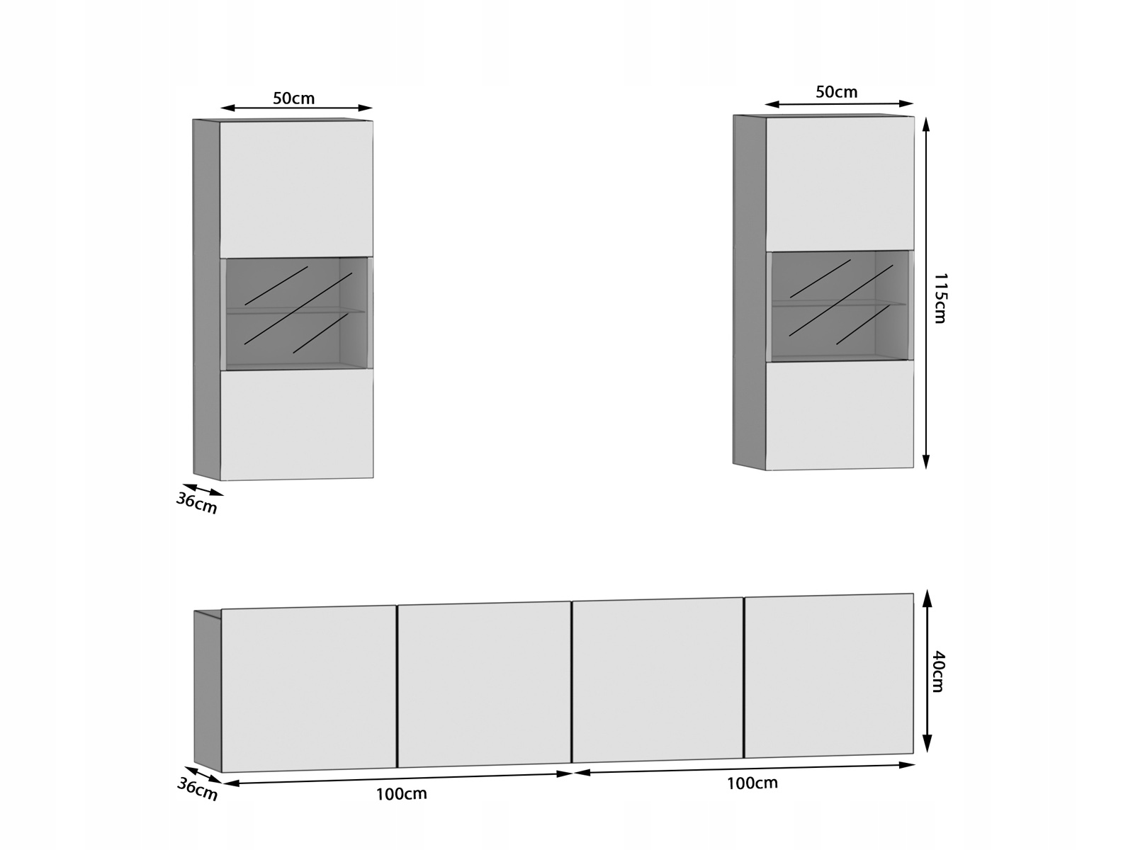 Meblościanka Meble Pokojowe do salonu pokoju Kod producenta MIL 7/5/W/WDS/0/0