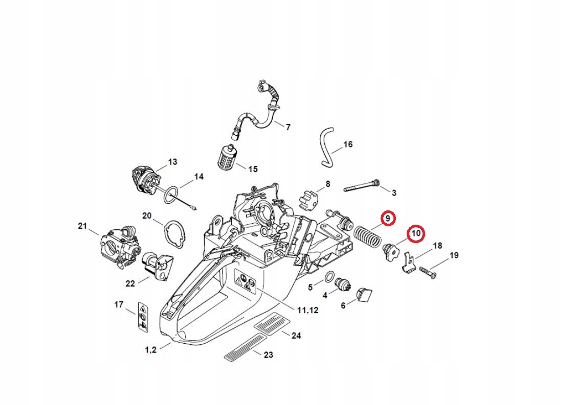 AMORTYZATOR STIHL MS341 MS361 MS361C + MOCOWANIE Rodzaj inny
