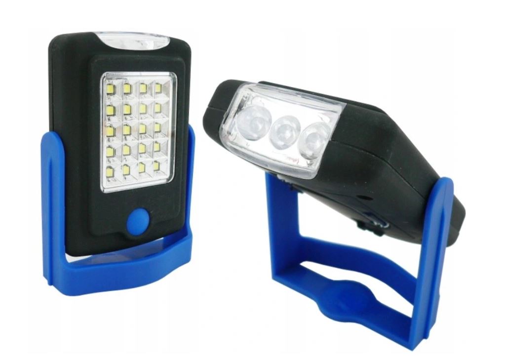 Lampka latarka na magnes diody LED z haczykiem 20 SMD + 3 LED