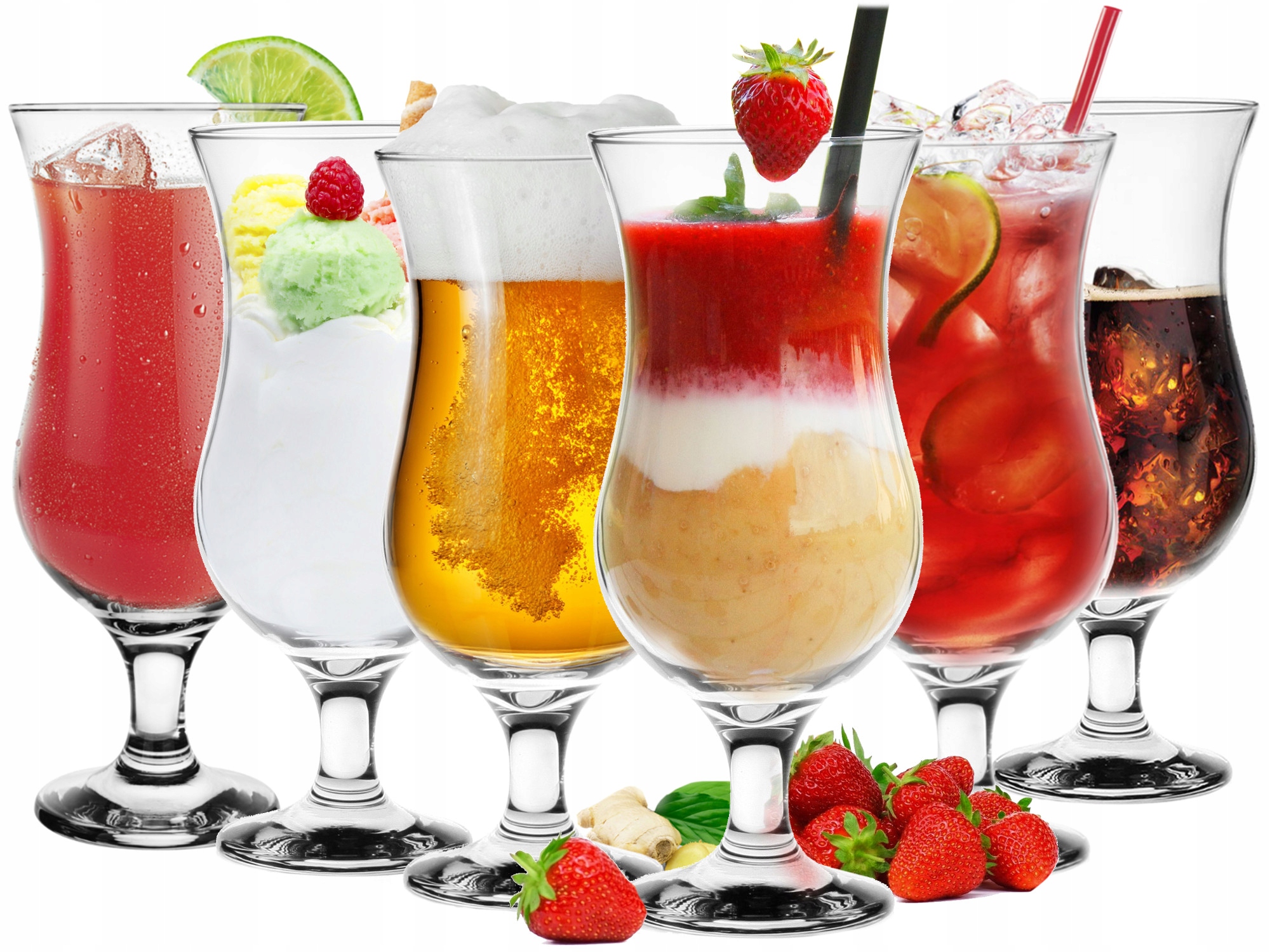 

Kieliszki Szklanki Koktajlowe 6x 420ml Łyżeczki