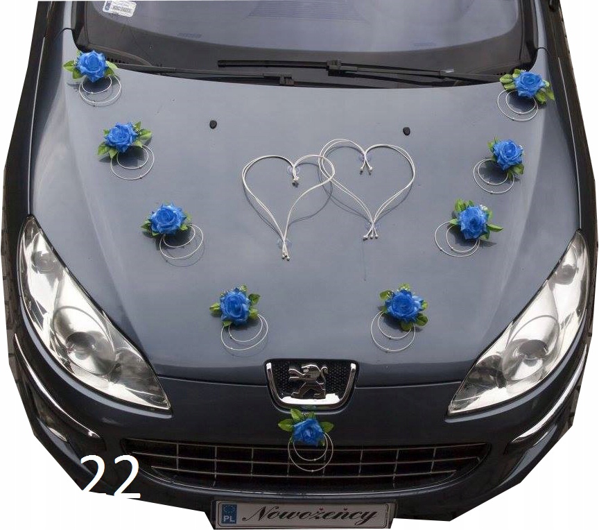 Dekorace na auto Modrá s písmenem V 022