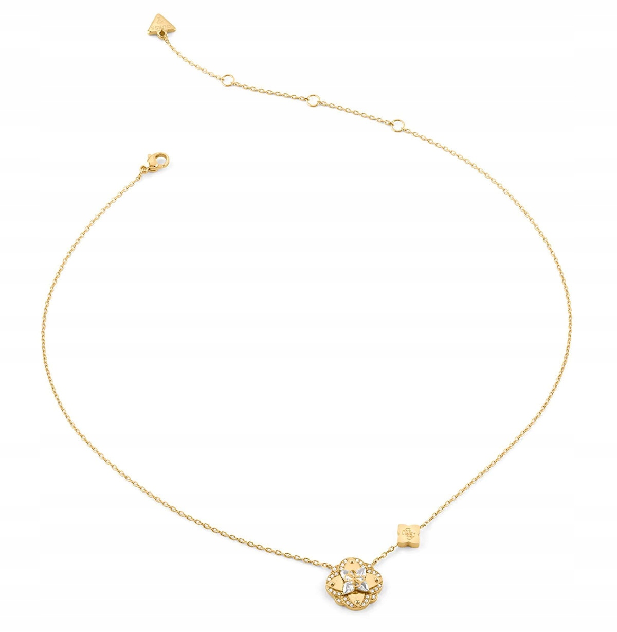 Ocelový Zlatý Náhrdelník Guess Wild Flower Křišťály JUBN05502JWYGT/U