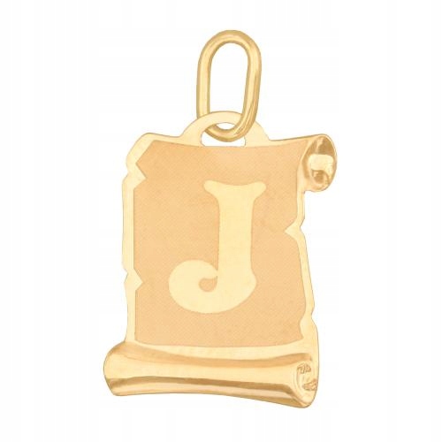 Zlatý přívěsek ryzosti 585 písmenko J Papirus lesklý jako dárek 0,5 g