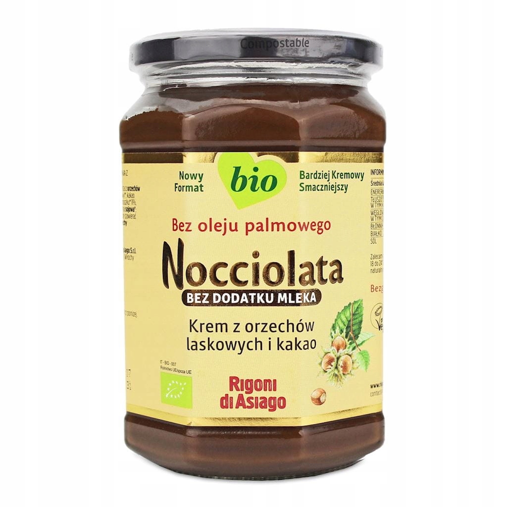 Veganský Krém Z Lískových Ořechů A Kakaa Bezlepkový Bio 650 g Rigon