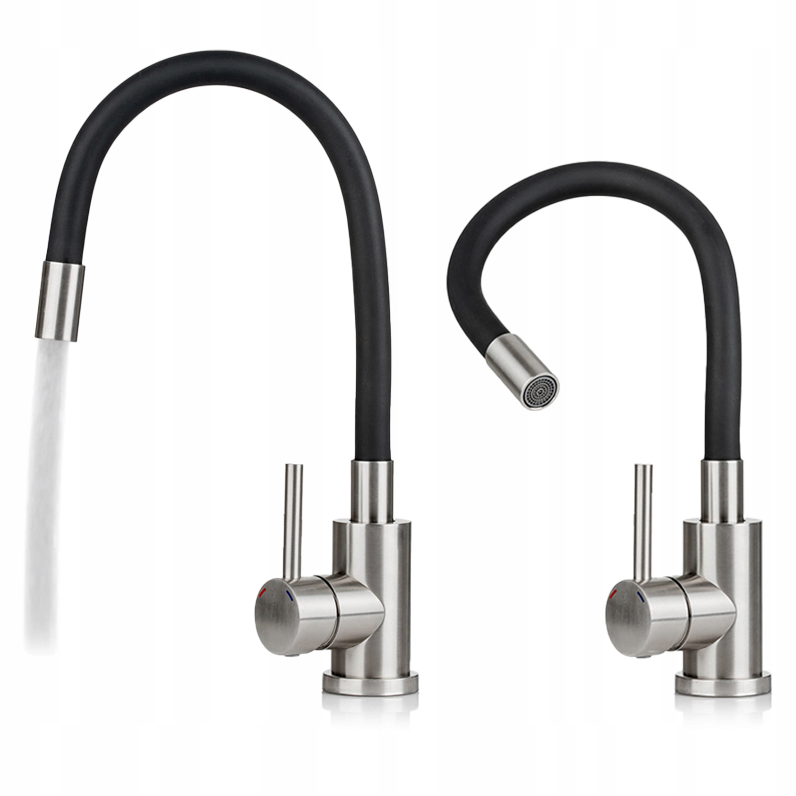 Kuchyňská stojánková baterie Tess s otočným výtokem pro dřez, černá
