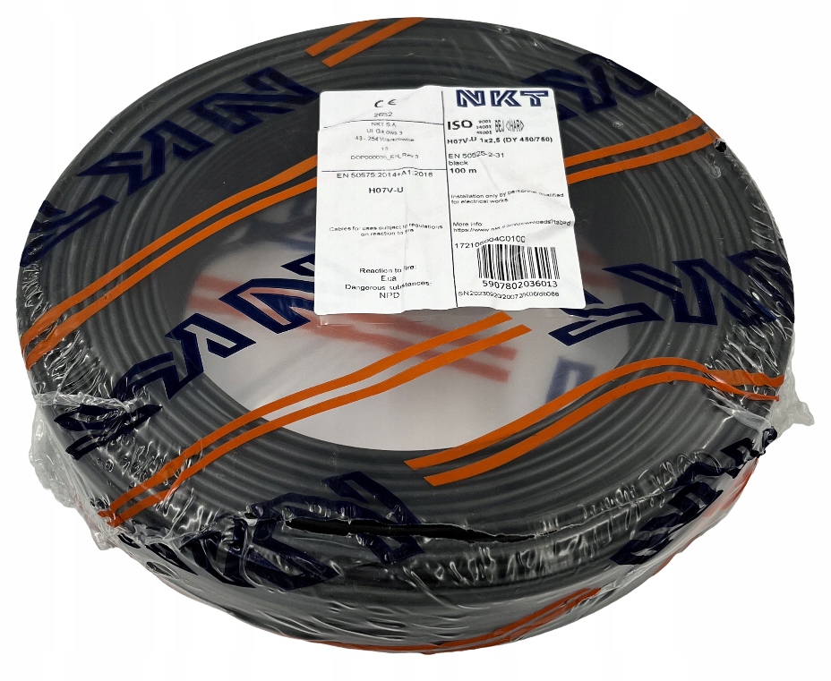 Przewód Dy 2,5 H07V-U 450/750V czarny 100m