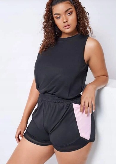 Shein Plus Size Spodenki Sportowe Czarne 50 Vue