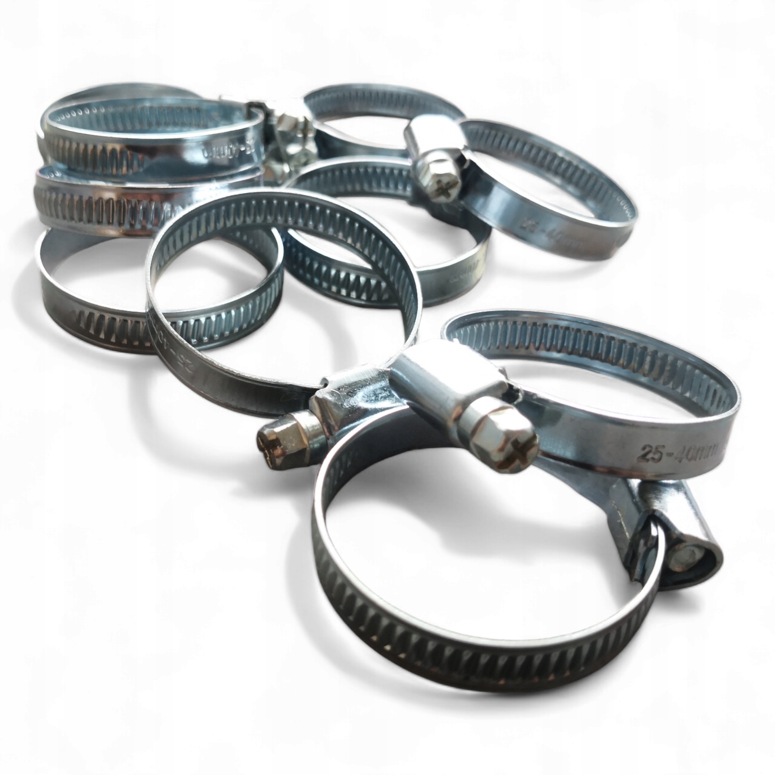 Opaski zaciskowe ślimakowe skręcane nierdzewne 25-40 mm zestaw 10szt