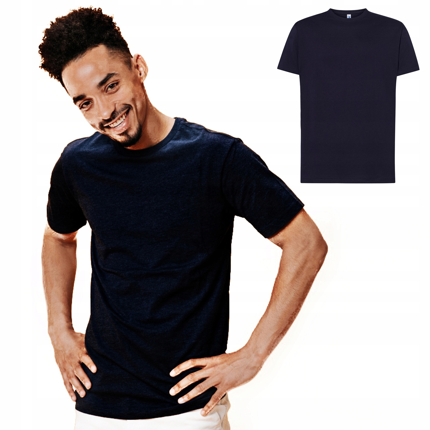 KOSZULKA MĘSKA ROBOCZA T-SHIRT BAWEŁNA GRANAT 5XL