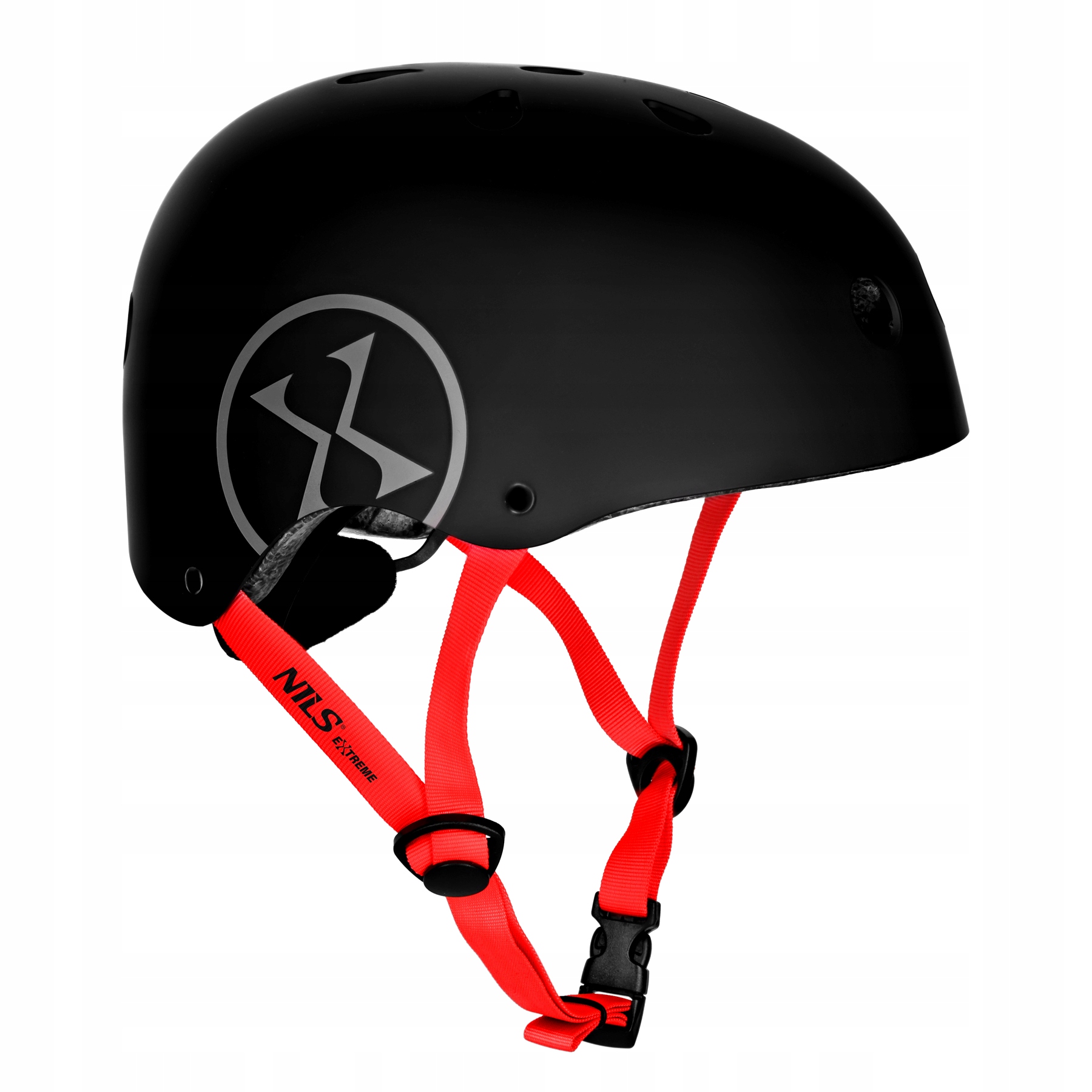 Kask na rolki rower hulajnogę czarny orzeszek regulowany S Nils Extreme