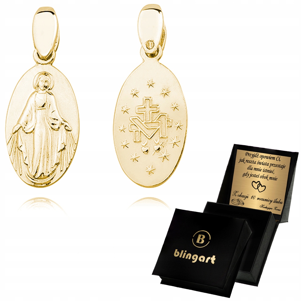 Strieborná zázračná medaila obojstranné striebro pozlátené Panna Mária Zázračná
