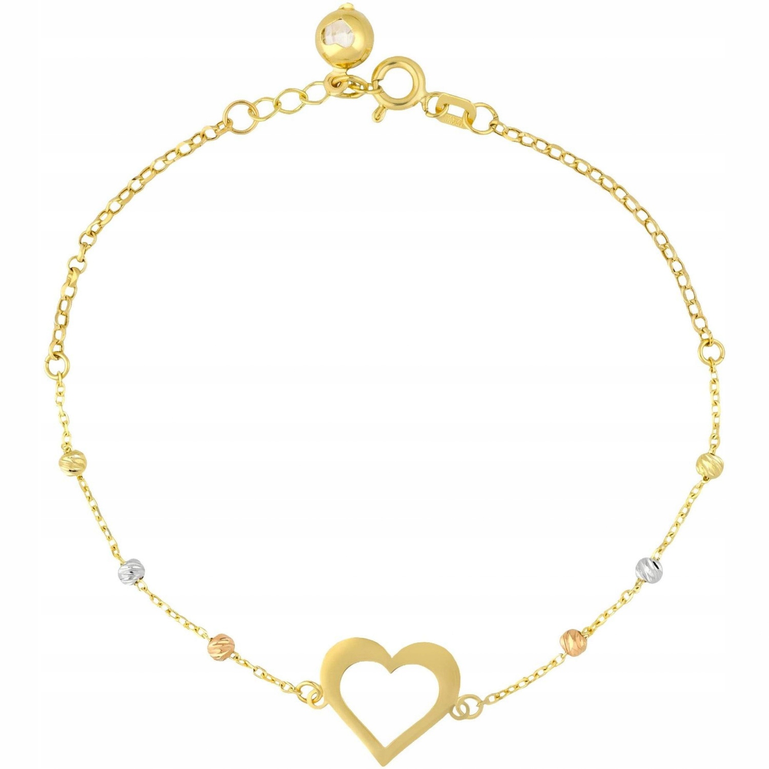 Dámský náramek Harf zlato 585 srdce