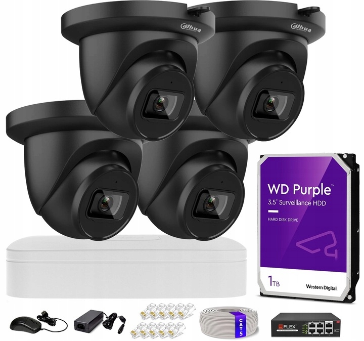 Sada pro monitorování Dahua 2K 4MPx WizSense Externí analytika PoE