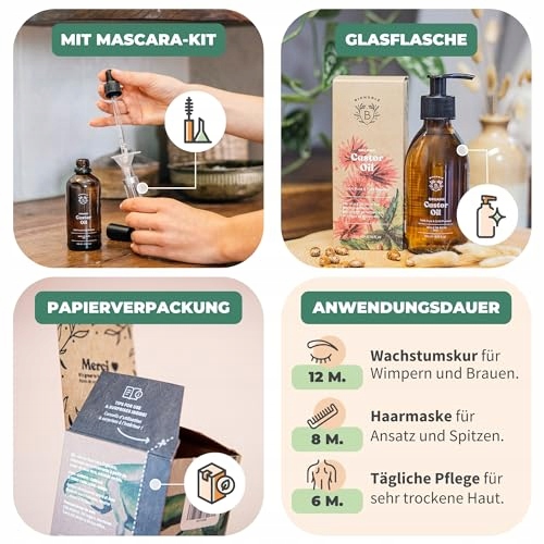 BIONOBLE Olej Rycynowy Bio 200ml Naturalny Do Włosów Rzęs Brwi Paznokci — miniatura 4