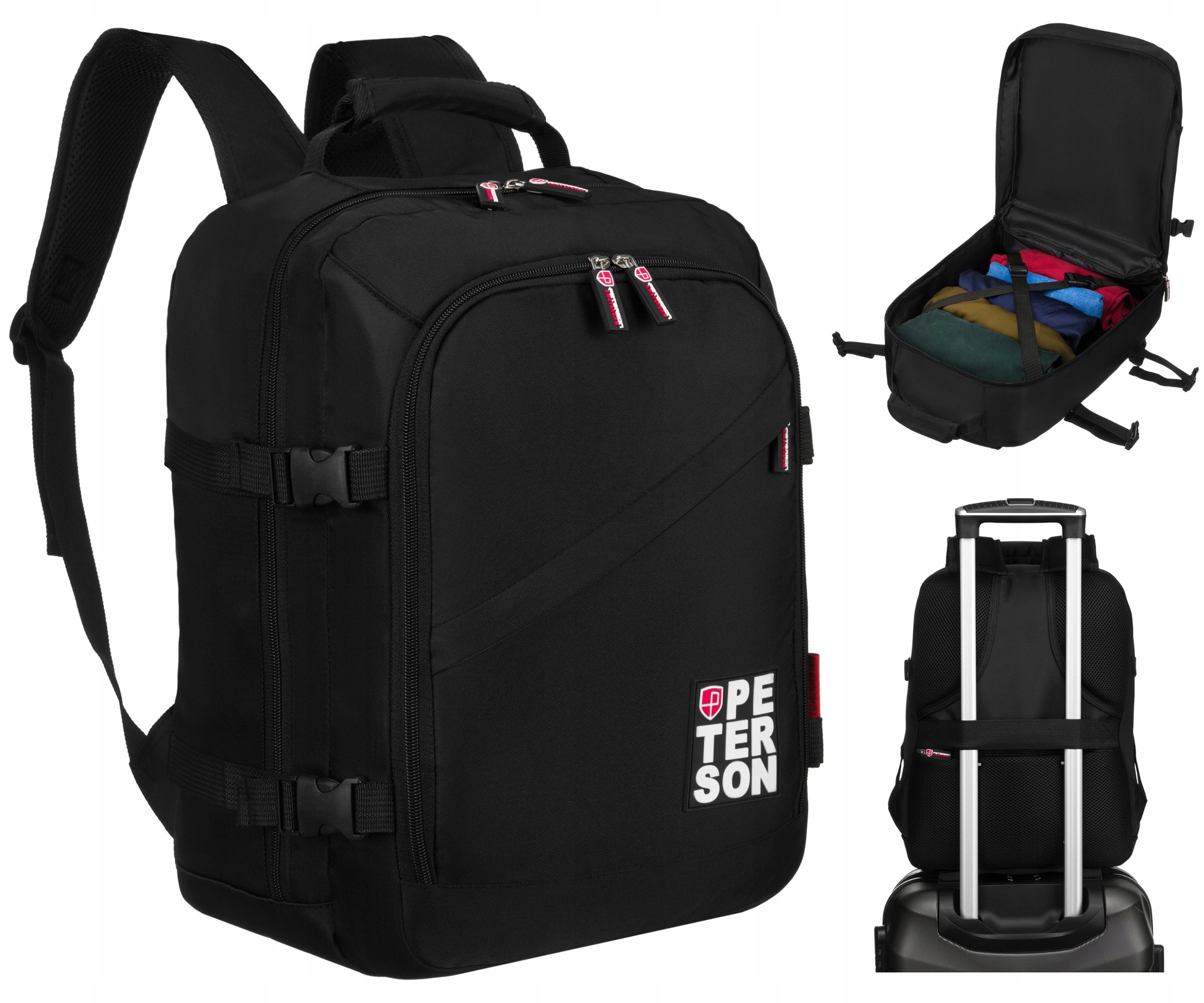 Plecak Do Samolotu 40X30X20 Ryanair Wizzair Bagaż Kabinowy Pojemny Peterson