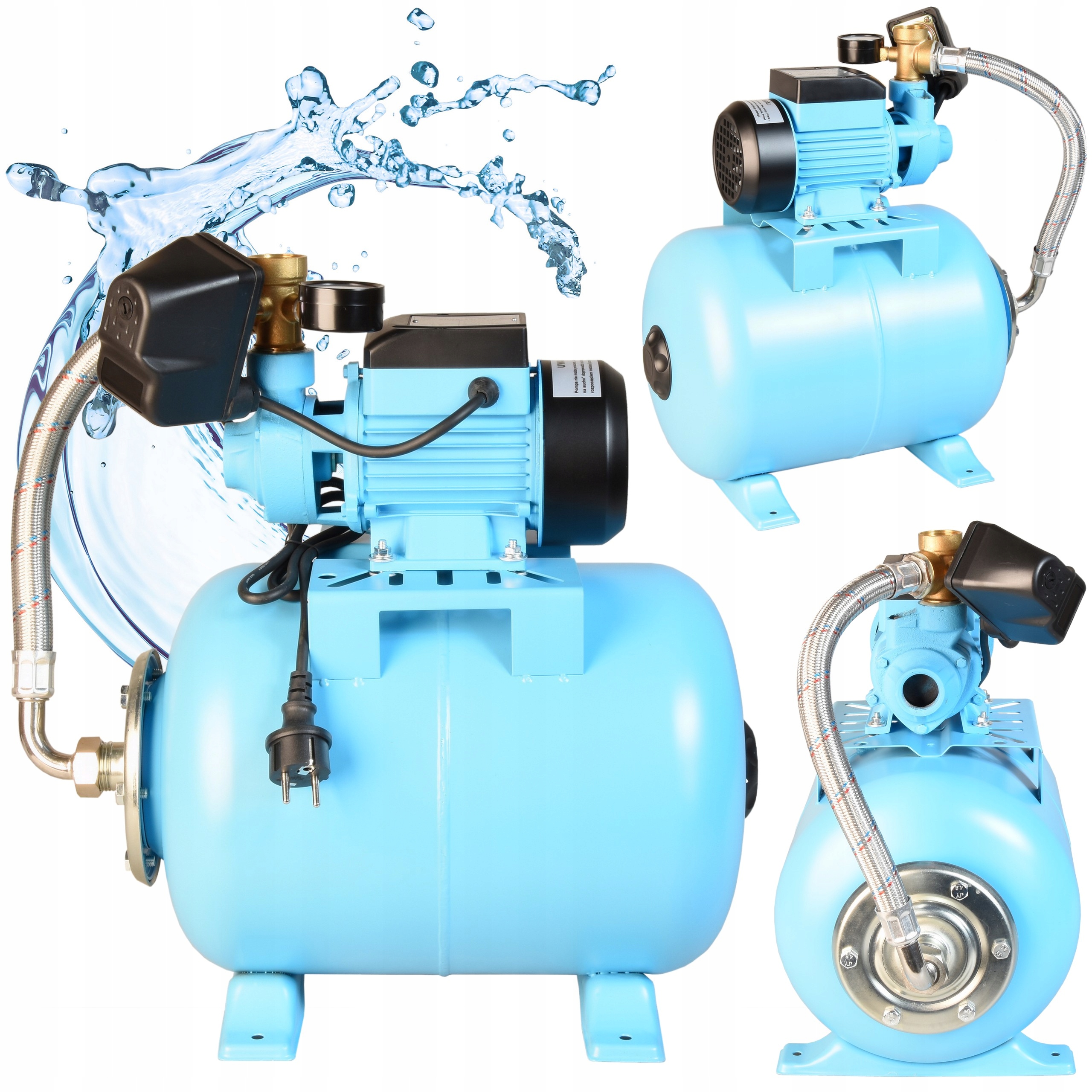 Hydrofor 24L Na Vodu Hydroforová pumpa Kompletná Sada Zložená 370W Výkonný Qb