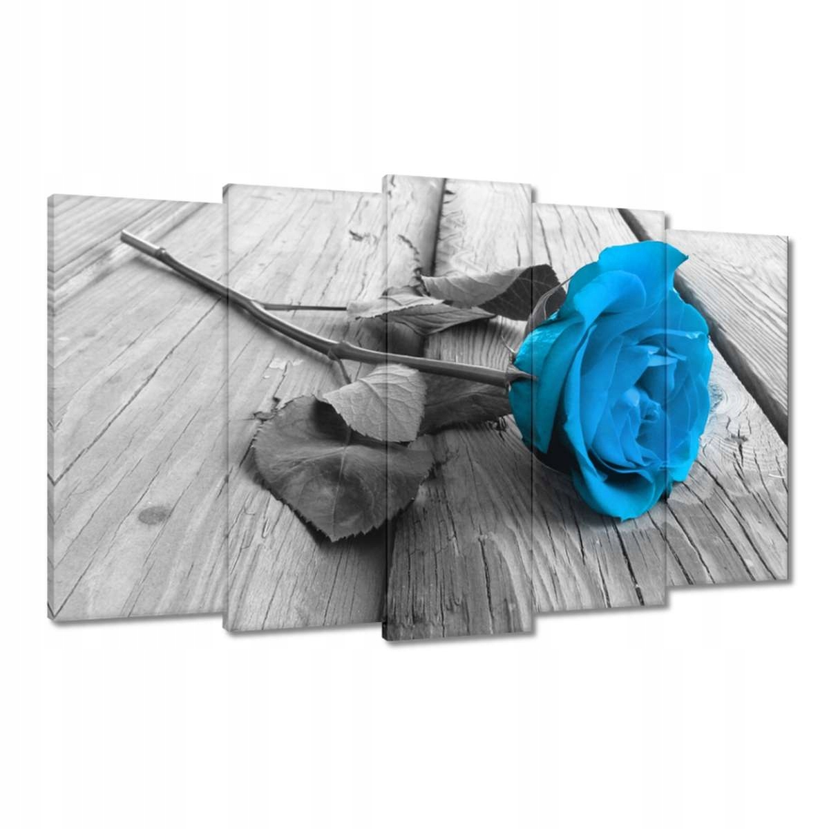 Obrazy 100x60 Modrá růže na deskách