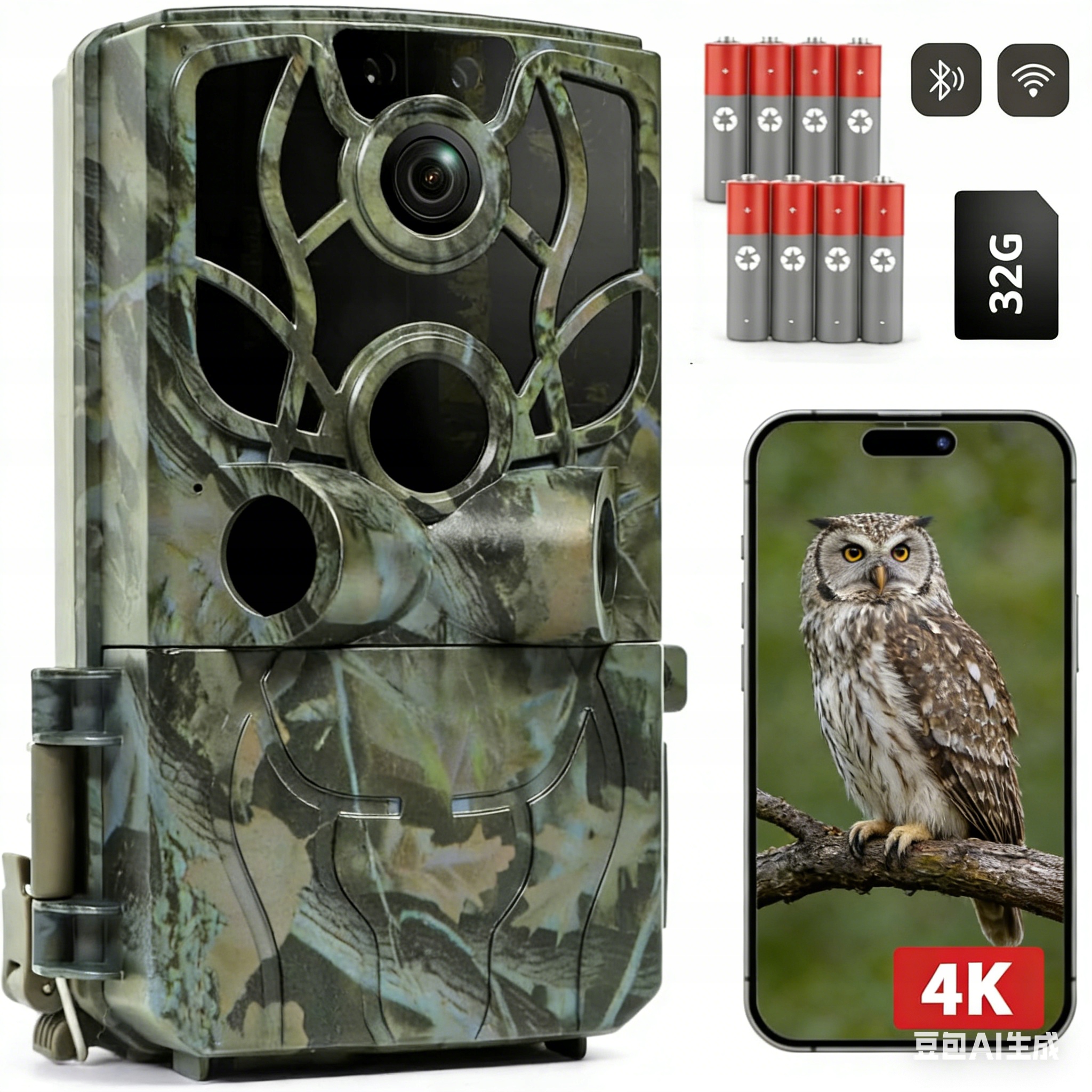 Wifi kamera Bluetooth 4K 48Mpx lovecká infračervená kamera voděodolná