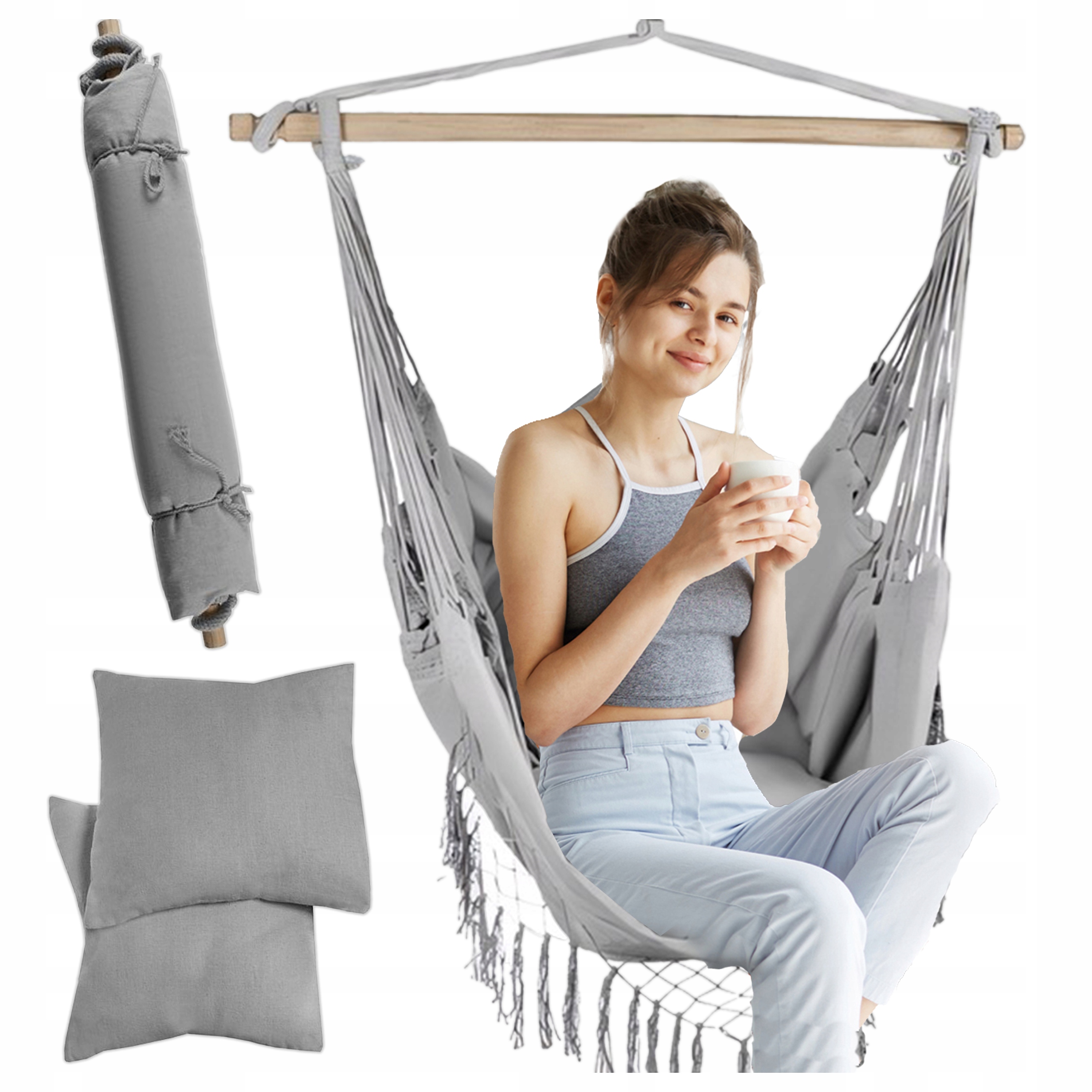 Brazilské Zahradní Křeslo Závěsné Křeslo Houpačka Kokon S Polštáři