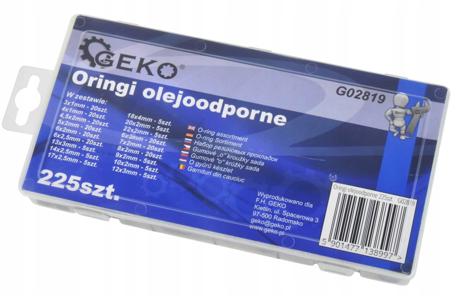 ORINGI OLEJOODPORNE USZCZELKA O-RING zestaw 225 Marka Geko