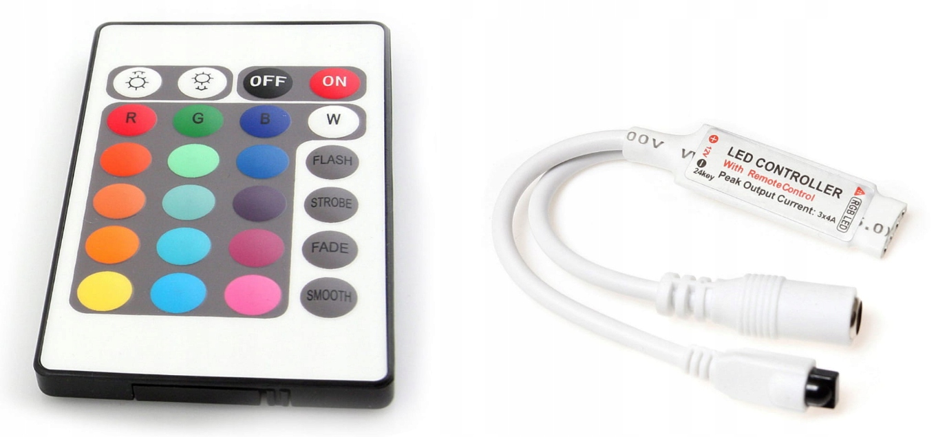 

Sterownik Led Rgb Ir 24 Przyciski 6A 72W
