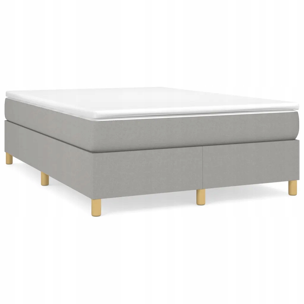 Rám postele světle šedý 193 x 140 x 35 cm, tkanina polyester, překližka
