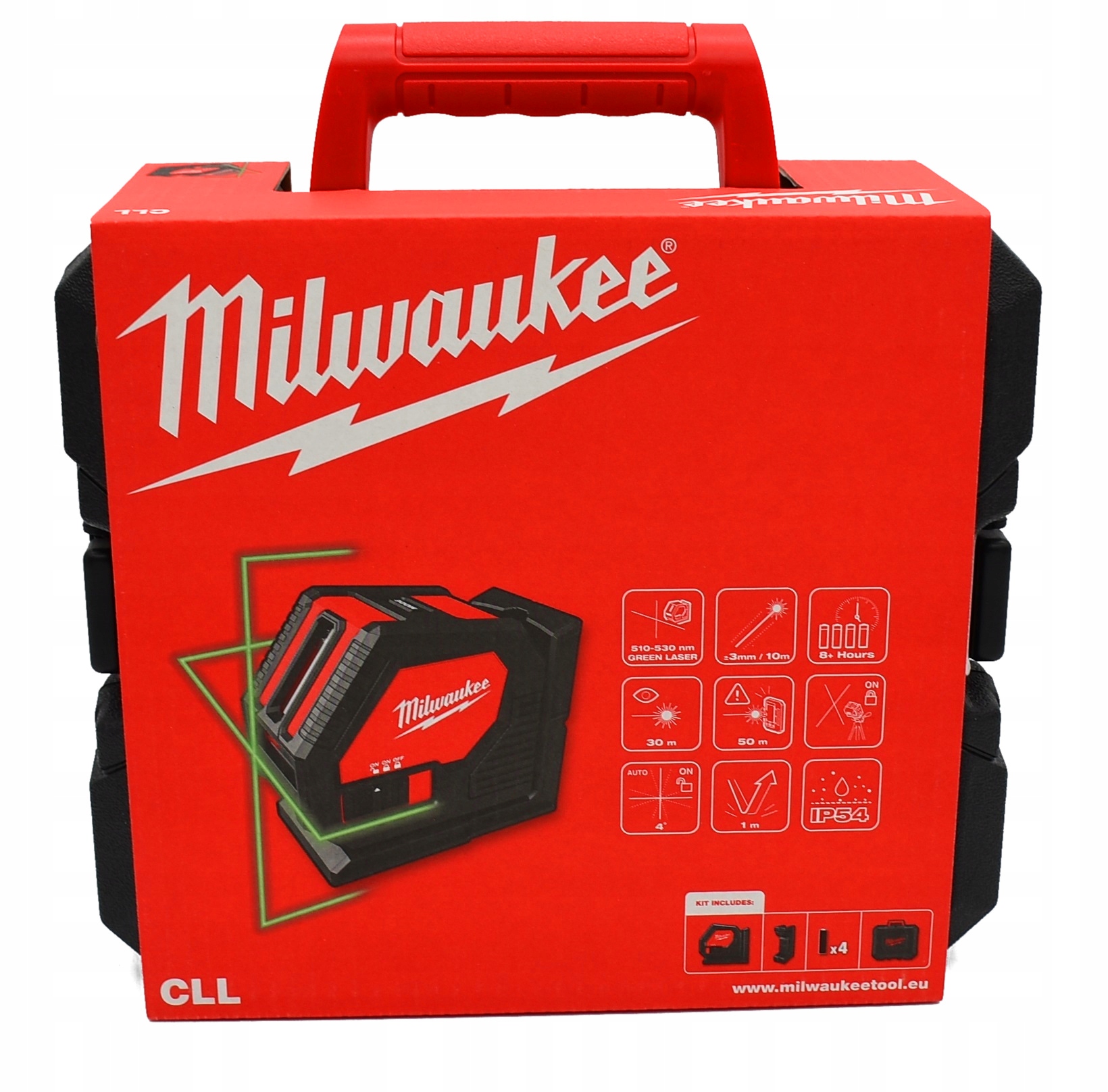 Laserkrzyżowy zielony CLL-C Milwaukee 4XAA 4933478753