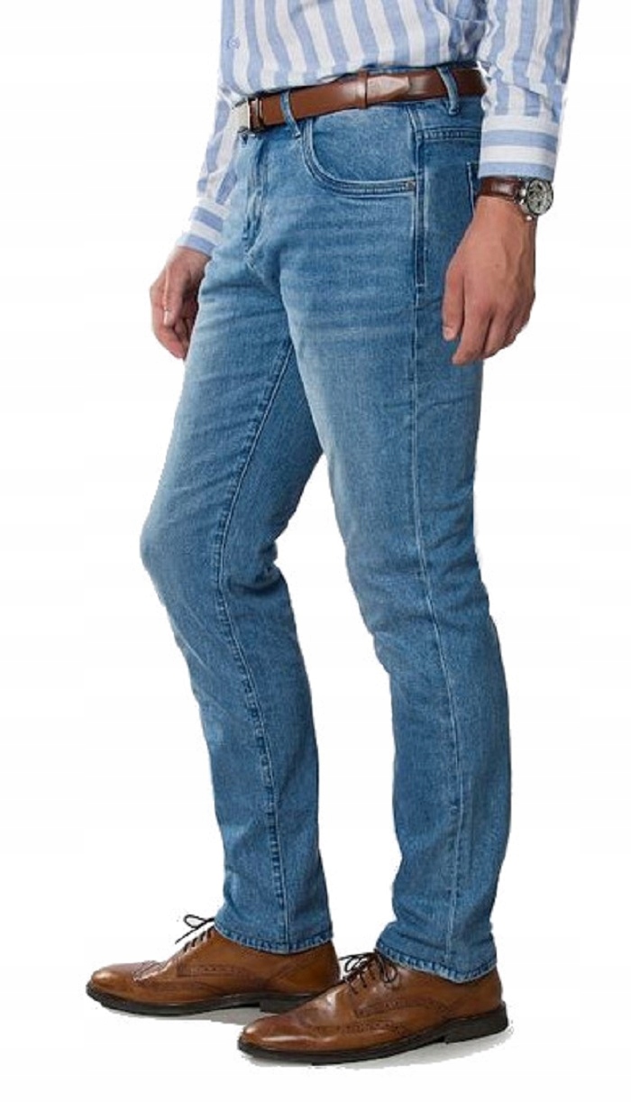 Pánské kalhoty Světlý Jeans rovné nohavice elastan 42 Anagre