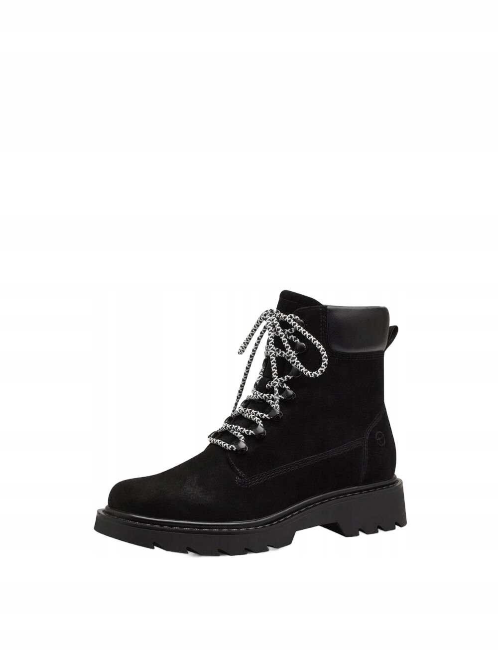 Tamaris Černé Semišové Kotníkové Boty S Podrážkou Na Bloku 37 J0B