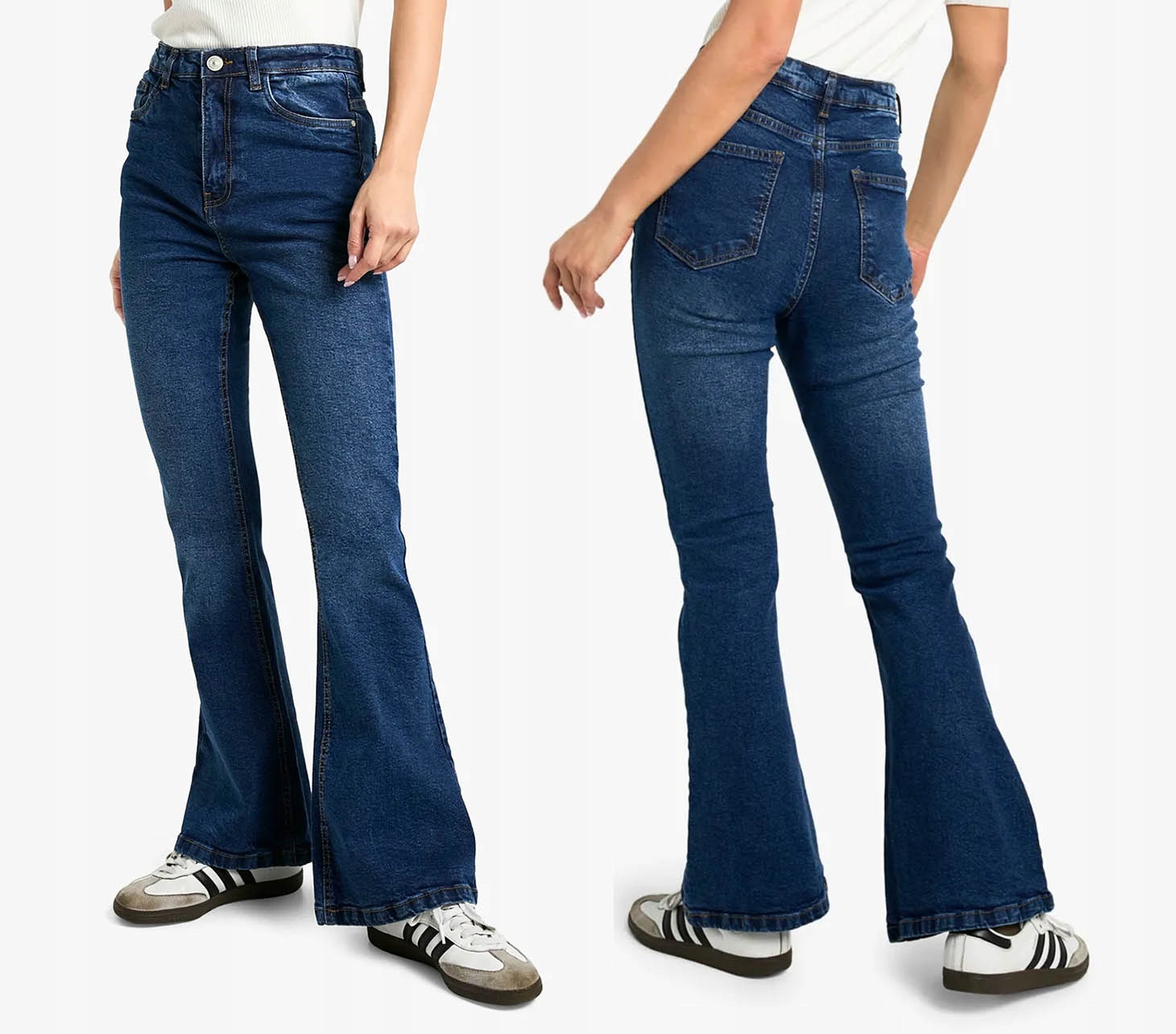Kalhoty Zvony Flare Džíny Dámské Široké Nohavice Bootcut Jeans Wide Leg