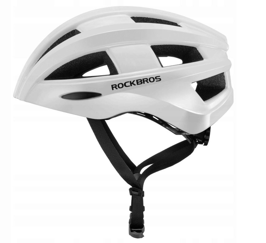Kask rowerowy Rockbros z zamontowaną lampką uniwersalny 55-60cm biały