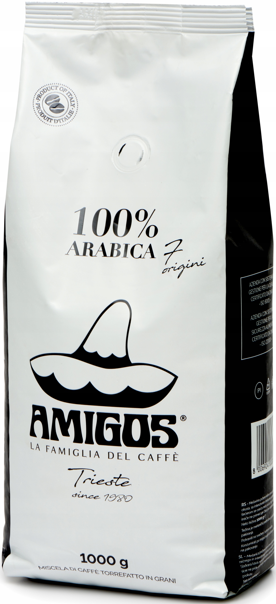 Italská káva káva Amigos 7 Origini 1 kg 100% výběrová Arabica 7 regionů