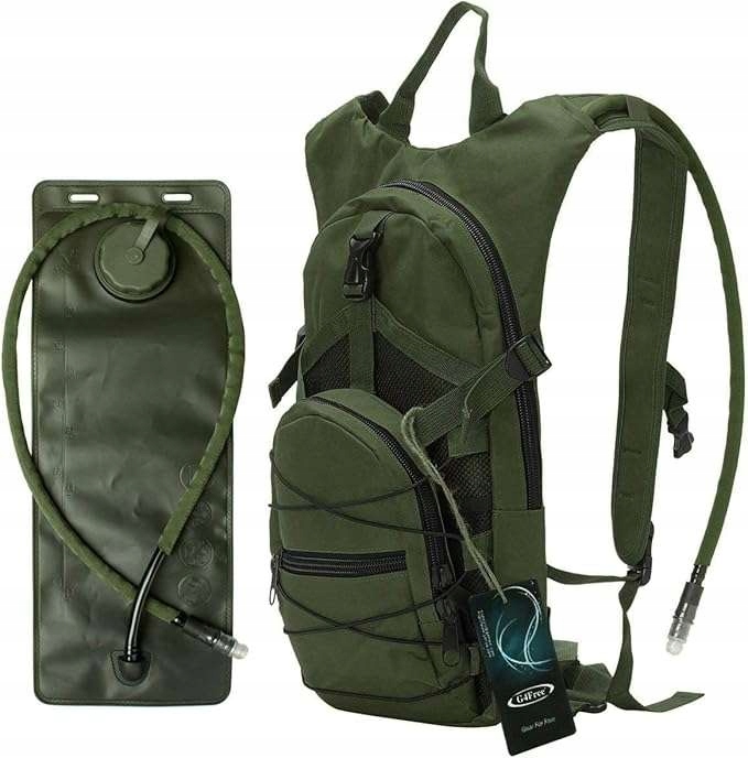 Plecak taktyczny z bukłakiem na wodę 3L do pieszych wędrówek khaki