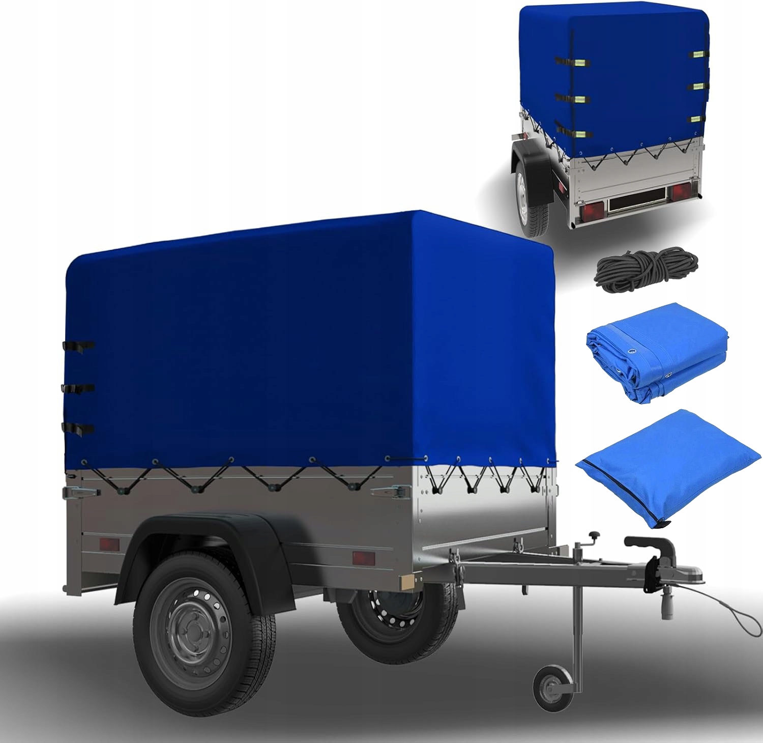 Obal na rám h-110 cm, plachta na přívěs s reflexními pruhy 600D