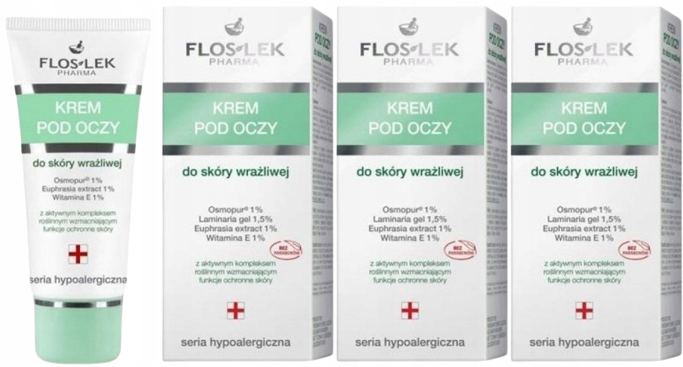 3 ks Sensitive Krém pod oči pro citlivou pokožku se sklonem k alergii Floslek