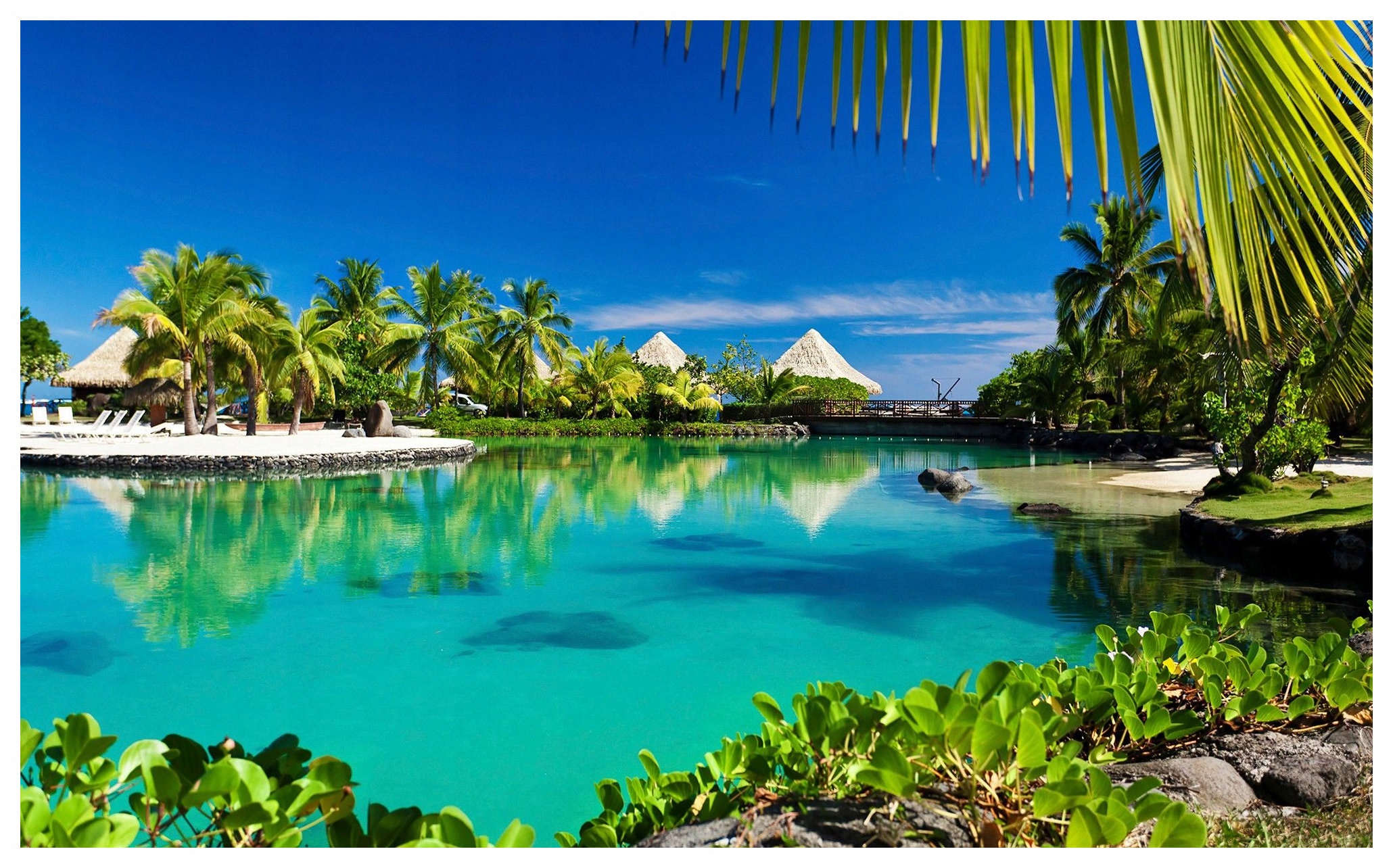 Fototapeta Modrá lagúna Rajská pláž Tropické vinyly 208x146 lepidlo