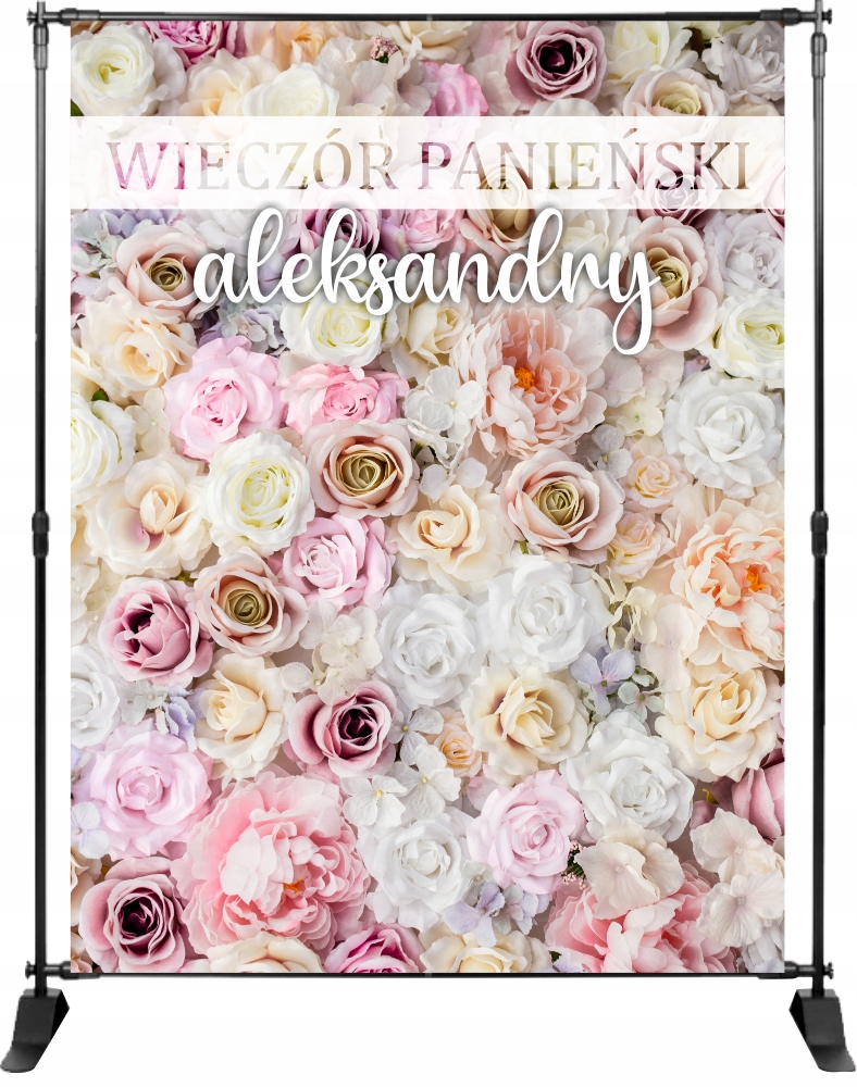 TŁO ścianka FOTO wieczór panieński RÓŹE z imieniem