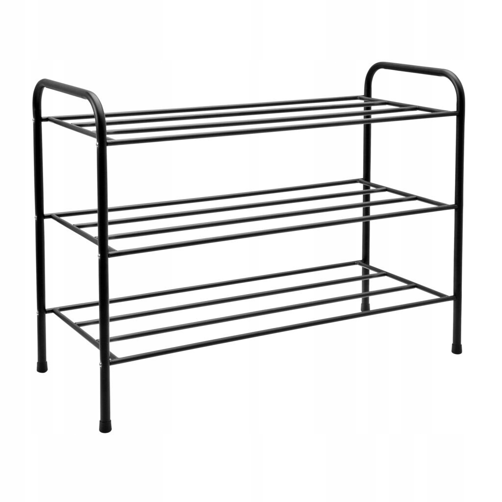 Police na boty 3 úrovně, kovová, černá