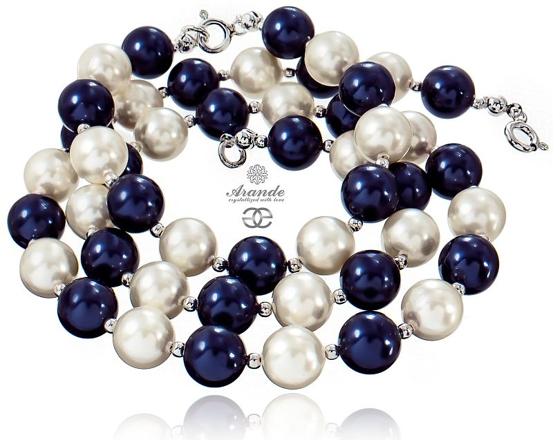 Sada krásných křišťálových perel Stříbro Arande