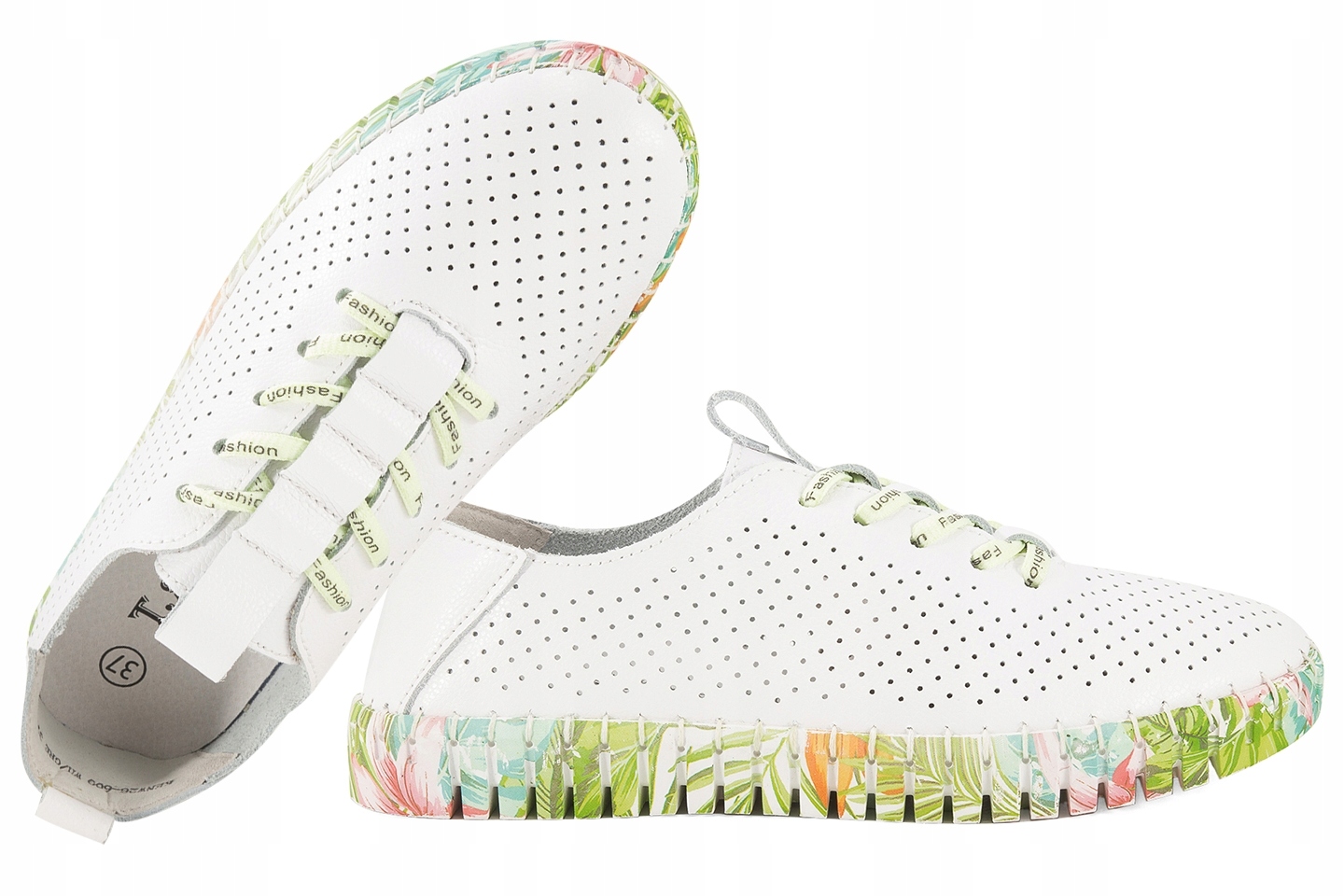 T.sokolski Ken W26-609 Ažurové Sportovní Polobotky Kožené Tenisky Bílá 41