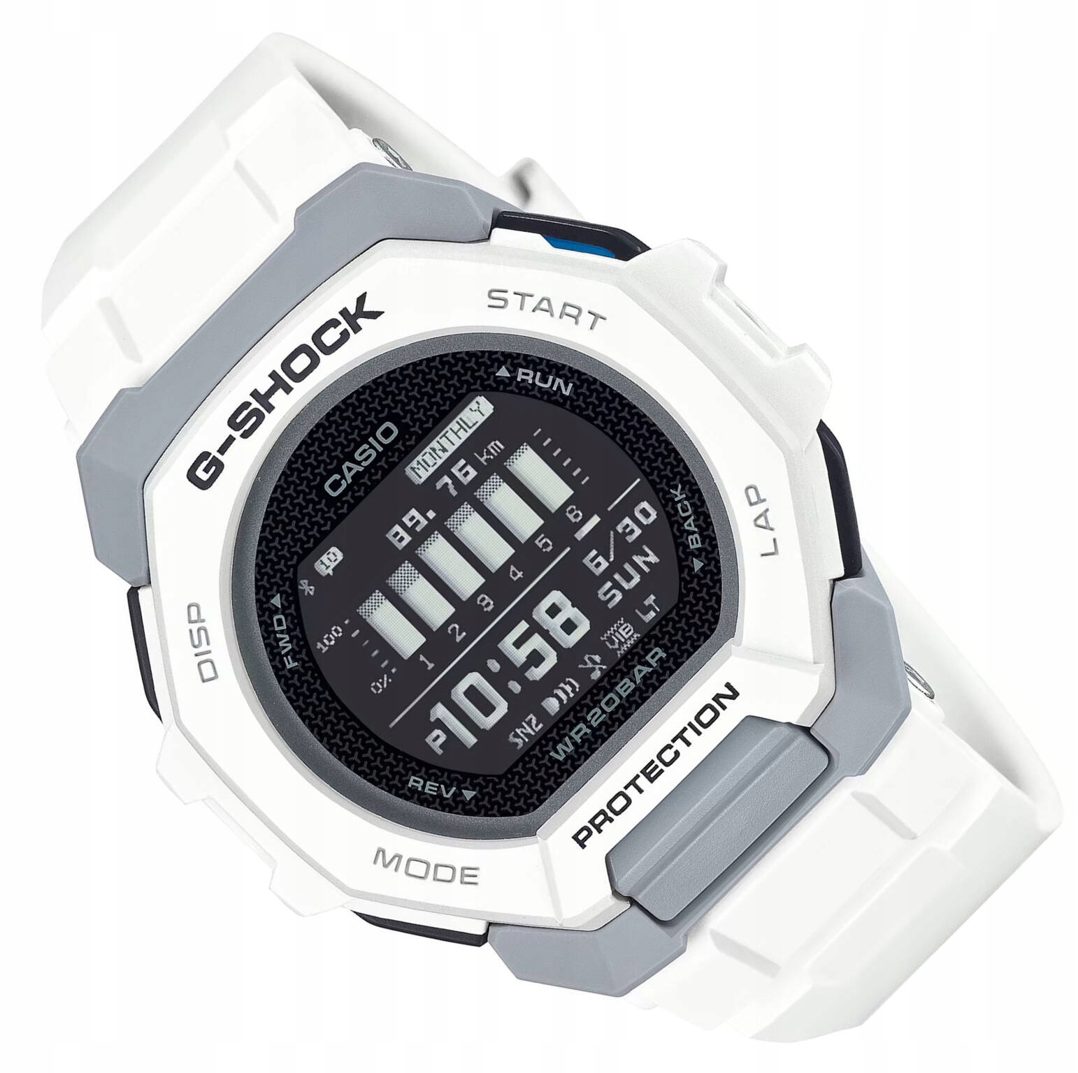 Bílé Odolné Hodinky Casio G-shock S Krokoměrem GBD-300-7ER Wr 200 M