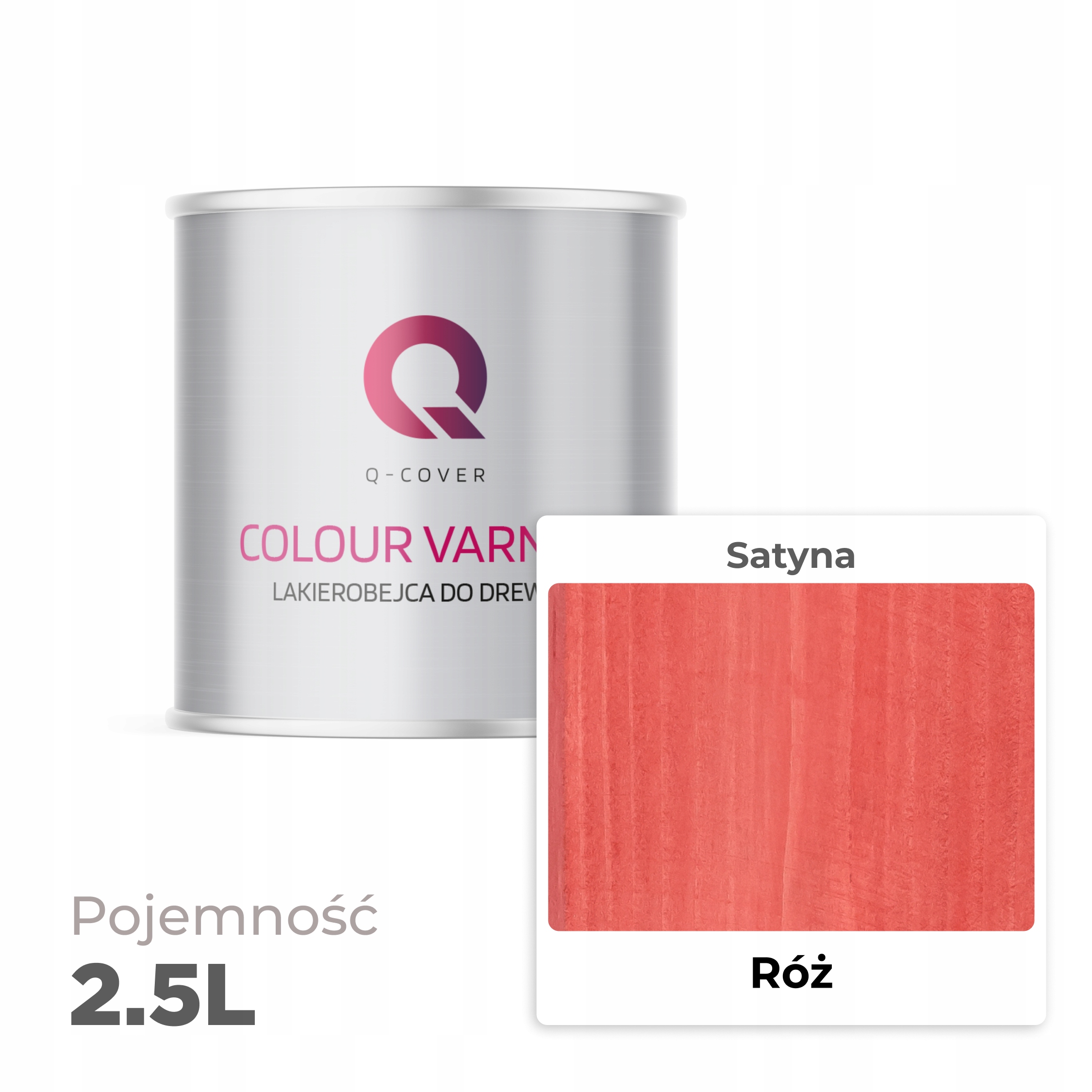 LAKIEROBEJCA DO DREWNA EXTRA RÓŻOWY LAZURA SATYNOWA RÓŻ Pojemność 2.5 l