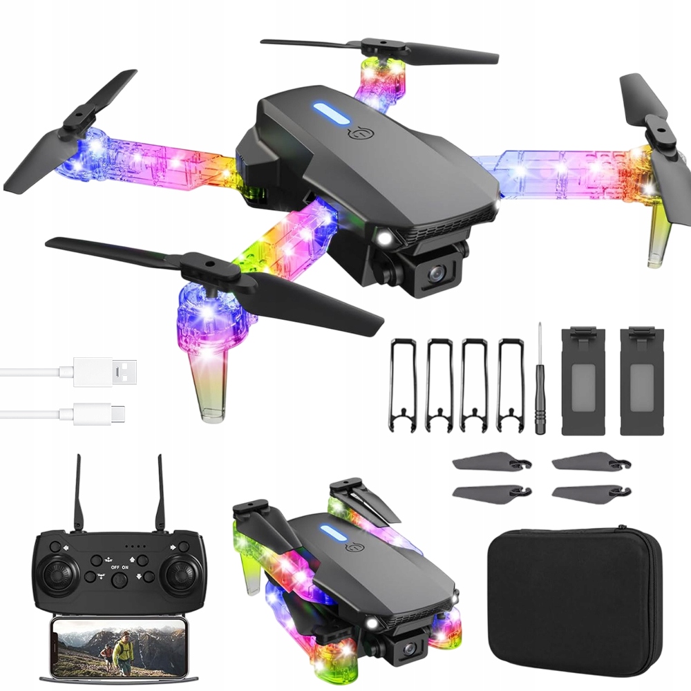 Dron E99 Kamera 1080P 100 m Hračka 2x Baterie 1800 mAh