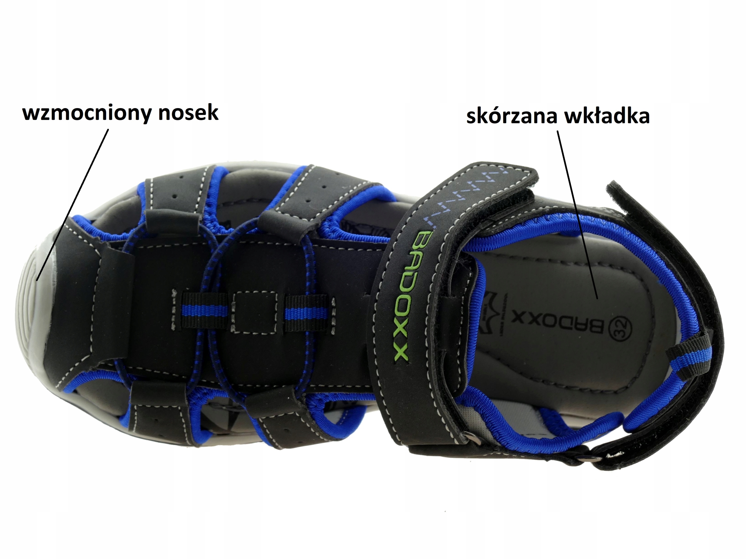 SANDAŁY CHŁOPIĘCE BUTY DZIECIĘCE SPORTOWE KRYTE SANDAŁKI NA RZEPY R. 26 Rozmiar (new) 26