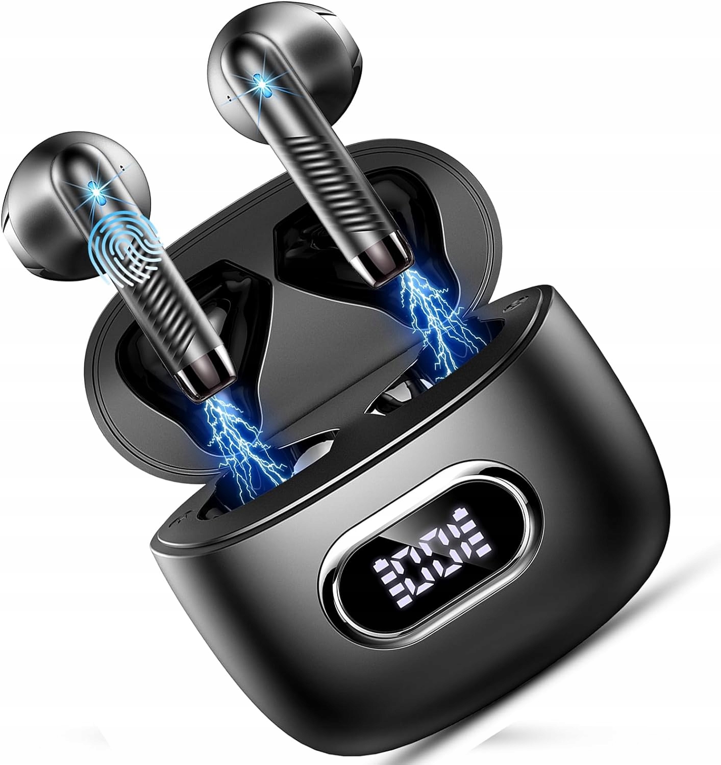 Sluchátka Tws 3v1 Bluetooth 5.4 164 jazyků 6 režimů Překladač Ai Černá