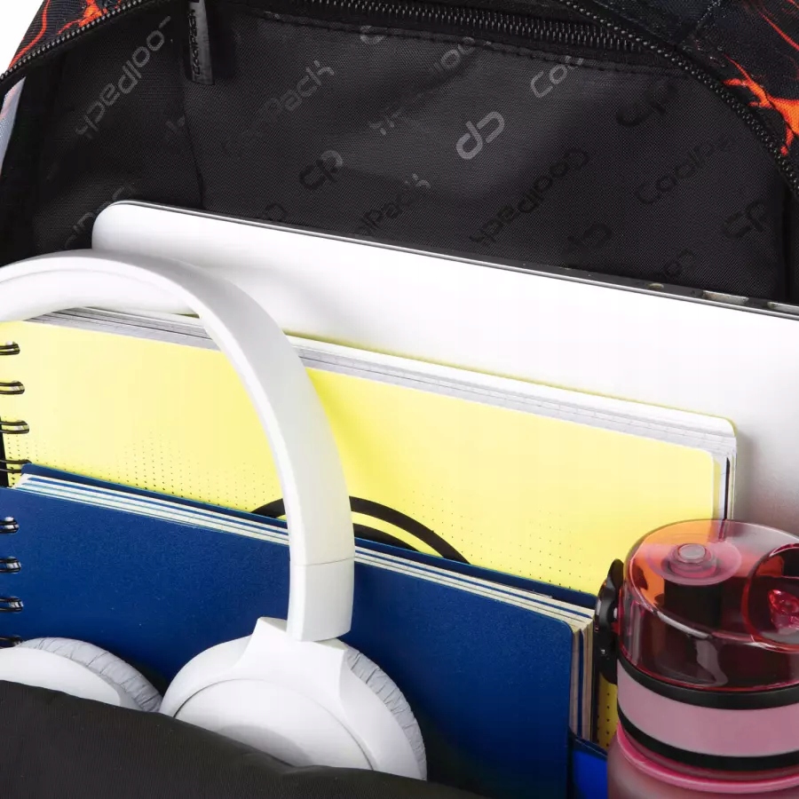 PLECAK SZKOLNY MŁODZIEŻOWY DLA CHŁOPCA LAVA MAGMA Kolor czarny czerwony pomarańczowy