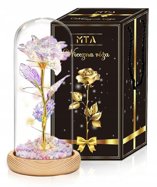 SREBRNY DAMSKI NASZYJNIK SERCE PR. 925 ŁAŃCUSZEK ZAWIESZKA+RÓŻA WIECZNA LED Próba srebra 925