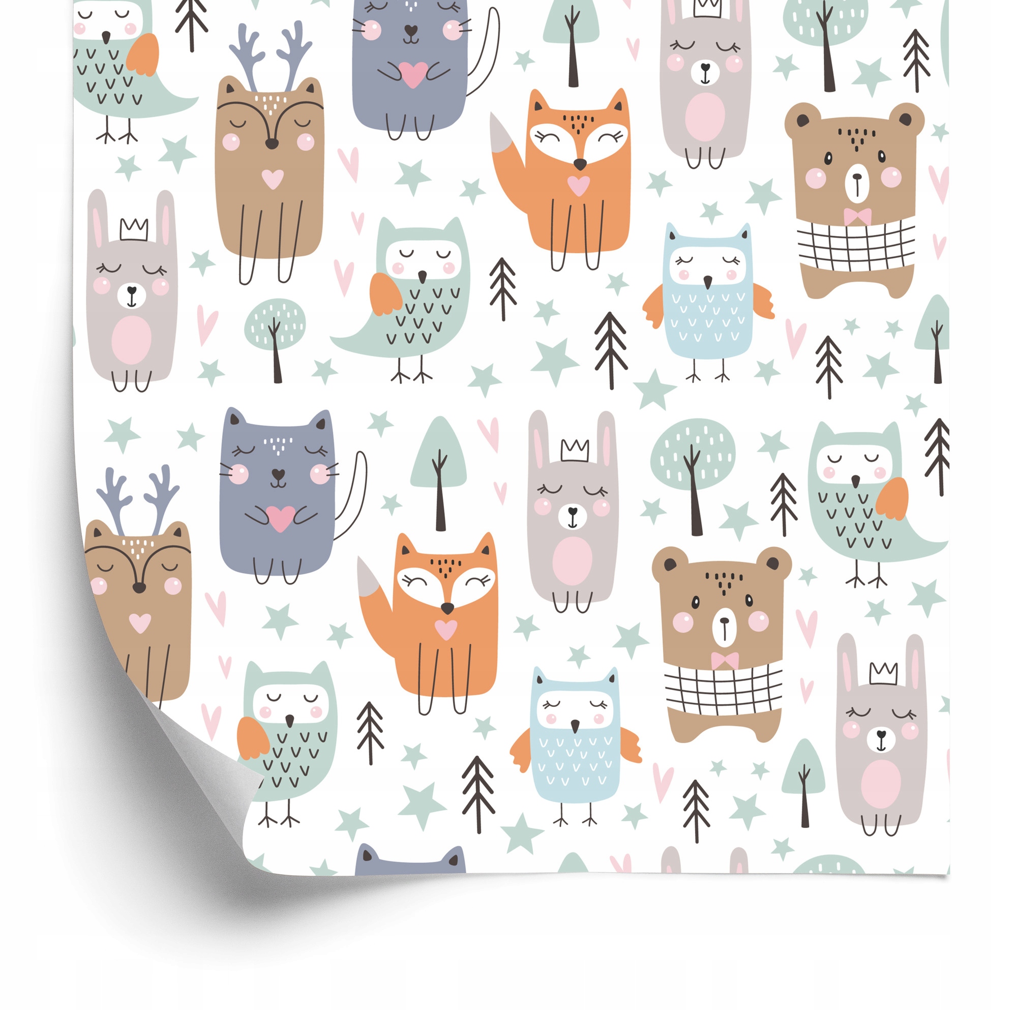 Tapeta sovy medzi stromami 50x1000 cm