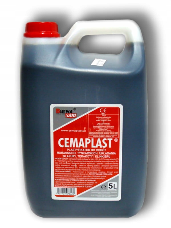 

Cemaplast-plastyfikator Do Betonu Zamiast Wapna 5L